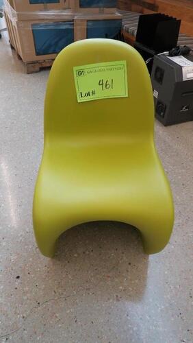 VITRA "PANTON" CHAIR, CHARTREUSE. THE PANTON CHAIR IS A CLASSIC IN THE HISTORY OF FURNITURE DESIGN. CONCEIVED BY VERNER PANTON IN 1960, THE CHAIR WAS DEVELOPED FOR SERIAL PRODUCTION IN COLLABORATION WITH VITRA (1967). MSRP $310