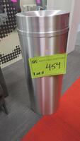 GLARO "NEW YORKER" SATIN ALUMINUM TRASH CAN, F1232SA, 32" X 12", FUNNEL TOP, 12 GALLON. MSRP $267