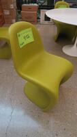 VITRA "PANTON" CHAIR, CHARTREUSE. THE PANTON CHAIR IS A CLASSIC IN THE HISTORY OF FURNITURE DESIGN. CONCEIVED BY VERNER PANTON IN 1960, THE CHAIR WAS DEVELOPED FOR SERIAL PRODUCTION IN COLLABORATION WITH VITRA (1967). MSRP $310