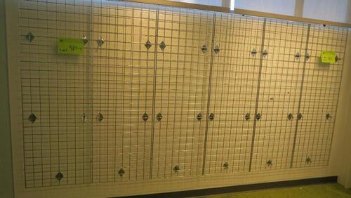 LOT OF 6, CHROME GRID WALL WIRE PANEL, 24" X 72". INCLUDES RELATIVE WALL BRACKETS. MSRP $41