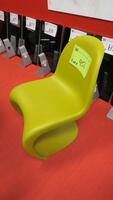 VITRA "PANTON" CHAIR, CHARTREUSE. THE PANTON CHAIR IS A CLASSIC IN THE HISTORY OF FURNITURE DESIGN. CONCEIVED BY VERNER PANTON IN 1960, THE CHAIR WAS DEVELOPED FOR SERIAL PRODUCTION IN COLLABORATION WITH VITRA (1967). MSRP $310