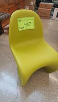 VITRA "PANTON" CHAIR, CHARTREUSE. THE PANTON CHAIR IS A CLASSIC IN THE HISTORY OF FURNITURE DESIGN. CONCEIVED BY VERNER PANTON IN 1960, THE CHAIR WAS DEVELOPED FOR SERIAL PRODUCTION IN COLLABORATION WITH VITRA (1967). MSRP $310