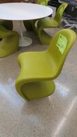 VITRA "PANTON" CHAIR, CHARTREUSE. THE PANTON CHAIR IS A CLASSIC IN THE HISTORY OF FURNITURE DESIGN. CONCEIVED BY VERNER PANTON IN 1960, THE CHAIR WAS DEVELOPED FOR SERIAL PRODUCTION IN COLLABORATION WITH VITRA (1967). MSRP $310