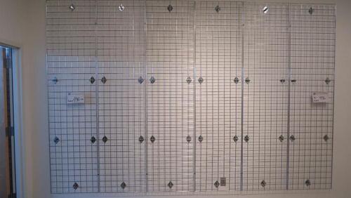 LOT OF 6, CHROME GRID WALL WIRE PANEL, 24" X 96". INCLUDES RELATIVE WALL BRACKETS. MSRP $41