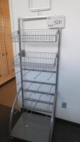 PORTABLE ROLLING DISPLAY RACK, 24" W X 67" H. MSRP $245