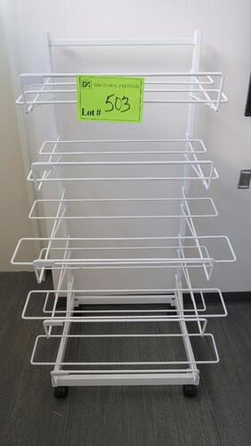 PORTABLE ROLLING MATT RACK FIXTURE, 28" W X 64" H.MSRP $275