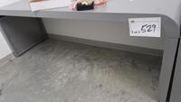 METAL TABLE, 30" W X 96" L X 34" T, RONDED ENDS. MSRP $