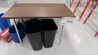 LOT OF 2, SMALL TABLES, 20" W X 48" L X 29 1/2" T, NON FOLDING. MSRP