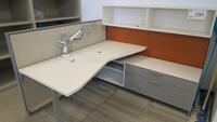 LOT OF 1, HERMAN MILLER "CANVAS OFFICE LANDSCAPE" CUBICLES, BASIC CONFIGURATION AS FOLLOWS: 6' X 6' FOOTPRINT EACH, FT110 FRAMES, FT117 ARCHITECTURAL FEET, FT160 FINISHED ENDS, FT114 FRAME TOP SCREENS, FT128 CONNECTORS, FT380 FRAME TILES, FTS10, FTS12, AN