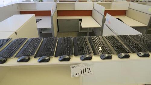 LOT OF 10, LOGITECH K520 WIRELESS KEYBOARD AND MOUSE, INCLUDES DONGLE. MSRP $50