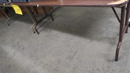 LOT OF 4, 6' FOLDING BANQUET TABLES, WOOD TOP, MSRP $