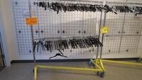 LOT OF 4, ROLLING GARMENT RACKS, 3 Z-RACKS, 1 STRAIGHT RACK. MSRP $