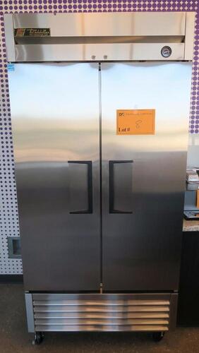 TRUE REFRIGERATOR, MODEL T-35, STAINLESS STEEL, 2 DOOR, SELF CONTAINED, 115Vac, 78.375" H X 39.5", 370 POUNDS. MSRP $3179