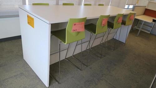 HERMAN MILLER AO2 COMPONENT CONFERENCE TABLE, 36" X 120", STANDING HEIGHT, WHITE LAMINATE. MSRP $1900