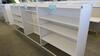 LOT OF 3, WHITE STEEL OPEN FACE STOREGE CABINET, FRONT AND BACK SHELF RAILS, FULLY ADJUSTABLE. W 48" X D 20" X H 56", CONFIGURED AS SHOWN. MSRP $750 EACH. - 2