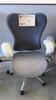 HERMAN MILLER "MIRA 2" PERFORMANCE WORK CHAIR, TILT LIMITER WITH SEAT ANGLE ADJUSTMENT, ADJUSTABLE ARMS, FLEXFRONT ADJUSTABLE DEPTH SEAT, BUTTERFLY SUSPENSION BACK, ADJUSTABLE LUMBAR SUPPORT, SEMI-POLISHED BASE WITH STUDIO WHITE FRAME, 2.5" STANDARD CASTE