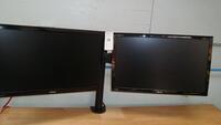 Qty 2 Asus VN247 24" Flat panel Monitor with multiscreen desk mount