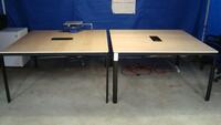 (2) 55" x 55" x 29" tables, one with general force vice