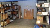 (4) sections shelving with misc parts