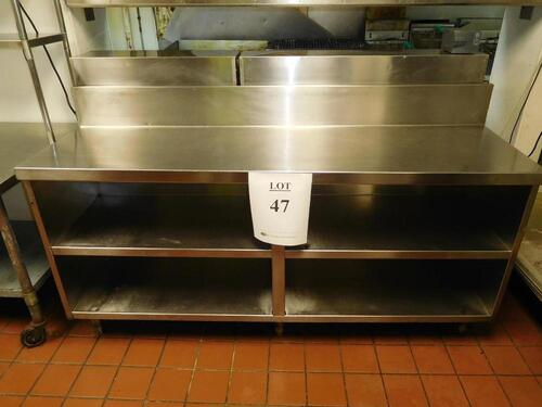 STAINLESS STEEL PREP TABLE 72" X 21" X 41" (TILTED KILT KITCHEN)