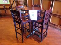 30" X 42" BAR HEIGHT TABLE WITH 4 STOOLS (TILTED KILT RESTAURANT)