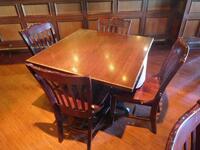 36" SQUARE DINING TABLE WITH 4 CHAIRS (TILTED KILT RESTAURANT)