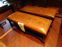 (2) LEATHER BENCHES 46" X 21" X 19" (TILTED KILT RESTAURANT)