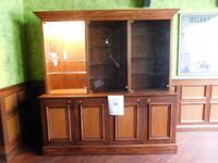 (1) 80" X 24" X 84" WOOD DISPLAY CABINET, (1) 80" X 24" X 84" WOOD RECEPTION DESK, (1) 48" X 32" X 48" WOOD RECEPTION DESK (TILTED KILT RESTAURANT)