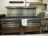 2 JOINT STAINLESS STEEL MONTAGUE VECTAIRE 6 BURNER RANGES, 72" X 37" X 61" (THAI CAFâ€¦ KITCHEN)