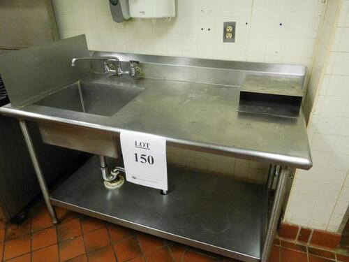 (1) 60" X 30" X 47" STAINLESS STEEL SINK, (1) 18" X 15" X 13 ADVANCE SINK AND (3) STAINLESS STEEL SHELVES (THAI CAFâ€¦ KITCHEN)