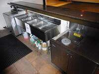 (1) STAINLESS STEEL 3 BAY UNDERBAR SINK, (1) PERLICK DRAINBOARD MODEL 7055-104, (1) PERLICK GLASS FROSTER MODEL 8340UL (THAI CAFE)