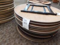 (11) 60" ROUND ASST'D WOOD BANQUET TABLES (WEDDING ROOM)