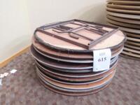 (11) 60" ROUND ASST'D WOOD BANQUET TABLES (WEDDING ROOM)