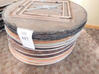 (11) 60" ROUND ASST'D WOOD BANQUET TABLES (WEDDING ROOM)