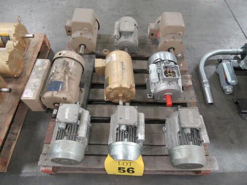 LOT (9) ASST'D 3HP AND 5HP MOTORS