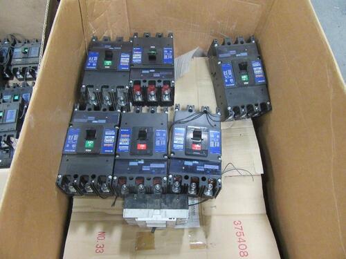 LOT ASST'D CIRCUIT BREAKERS, (18) TERASAKI 400A, (12) MITSUBISHI 125A, (4) MITSUBISHI 175A