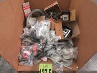 LOT ASST'D PARTS FOR THERMOBILR HEATER, HOSES, SWITCHES, BRACKETS, ETC..