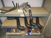 LOT ASST'D PARTS FOR HEATERS, GENERATORS, AIRMAN, ISUZU, KUBOTA, NISSAN DIESEL, UD TRUCKS, BELTS, RELAYS, GLOW PLUGS, THERMO SWITCHES, COPPER FITTINGS, PLUS 52 SECTIONS OF METAL SHELVING, ETC.. - 39