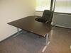 LOT (2) WOOD DESK, SOFA, COMBINATION CABINET, AND CHAIR - 3