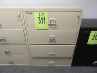 FIREKING 4 DRAWER LATERAL FILE, (WITH KEY)