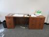 WOOD DESK, METAL 3 DRAWER LATERAL FILE, WOOD 2 DRAWER LATERAL FILE - 3