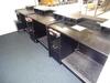 Airline desks (information) 3-modules, rear storage space, consisting of shelves and cupboard, under counter seating space. Each module. D 900mm, W 1200mm, H 950mm - 2