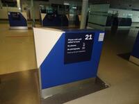 Single Security check desk- 3 glass partition, double shelf, Dimensions H1200mm(not including glass)W1200mm,D900mm