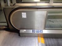 Kone Travelator. 70 metres in total length, total width 1450. Glass panels sides