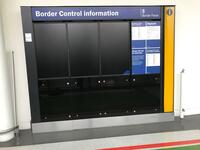 Border control information board with three NEC 46 inch displays. W3000mm H2400mm