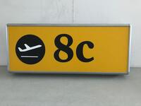 Illuminated sign, curved metal construction. H 450mm W 1100mm D 125mm