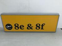 Illuminated sign, curved metal construction. H 450mm W 1250mm D 130mm