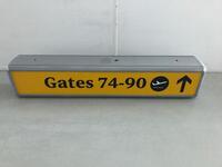 Illuminated sign, curved metal construction. H 500mm W 1230mm D 140mm