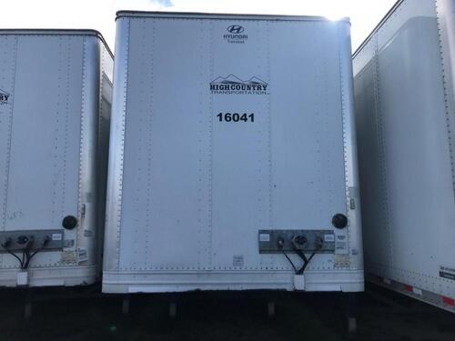 2016 Hyundai Dry Van Trailer, 53ft x 102in, with Hendrickson Air Ride suspension and swing doors, 295/75R 22.5 Tires, Model VC2530152-AJS, S/N 3H3V532