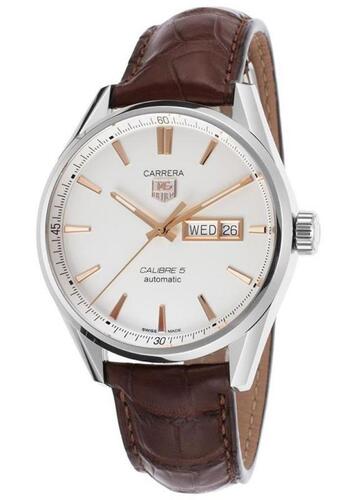 Tag Heuer Men's Carrera Automatic Brown Genuine Alligator Silver-Tone Dial SS - TAG-WAR201D-FC6291 - New, With Box, No Papers